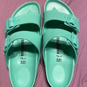 Birkenstock sandals, in Bold Jade.